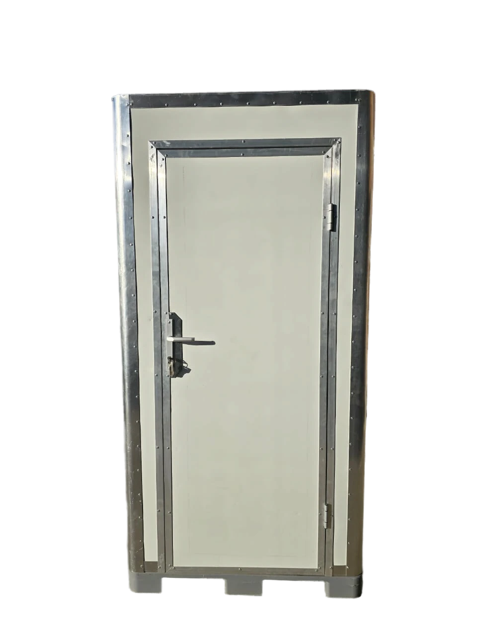 Portable VIP Toilet standalone unit with flushing toilet and hand basin